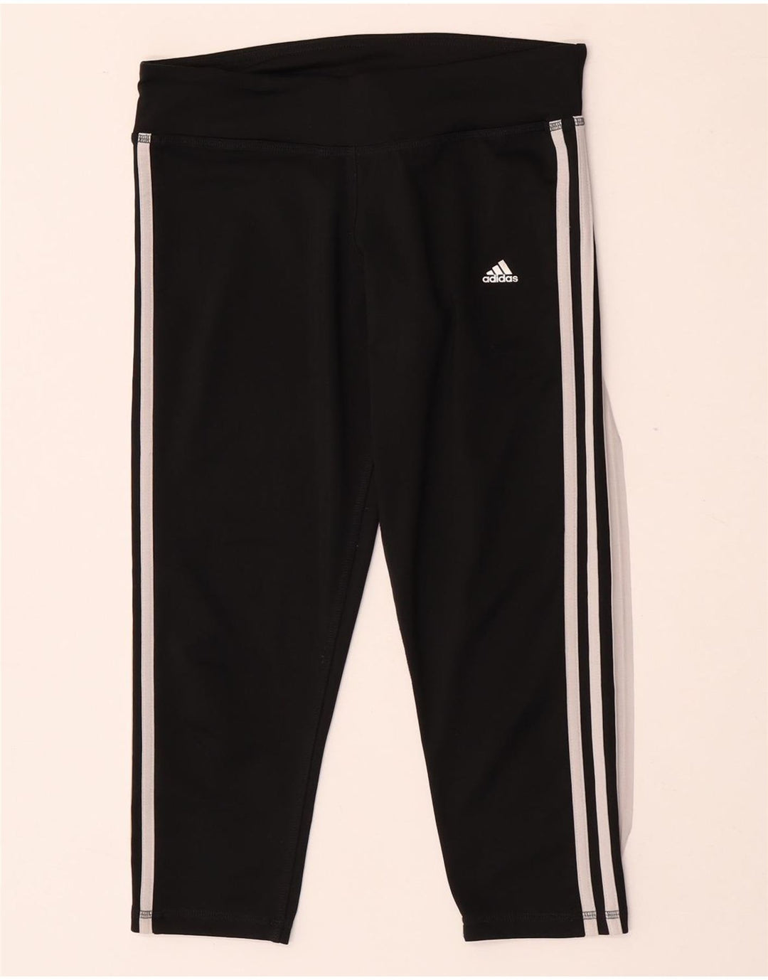 Adidas Womens Climalite Capri Leggings UK 12/14 Médio Preto Poliéster