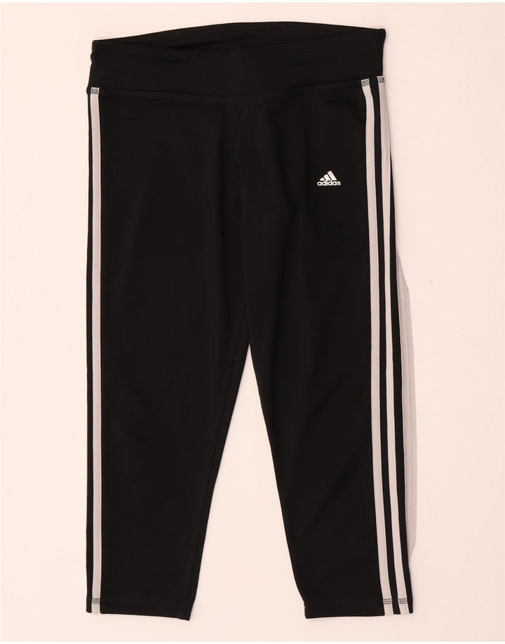 Adidas Womens Climalite Capri Leggings UK 12/14 Médio Preto Poliéster