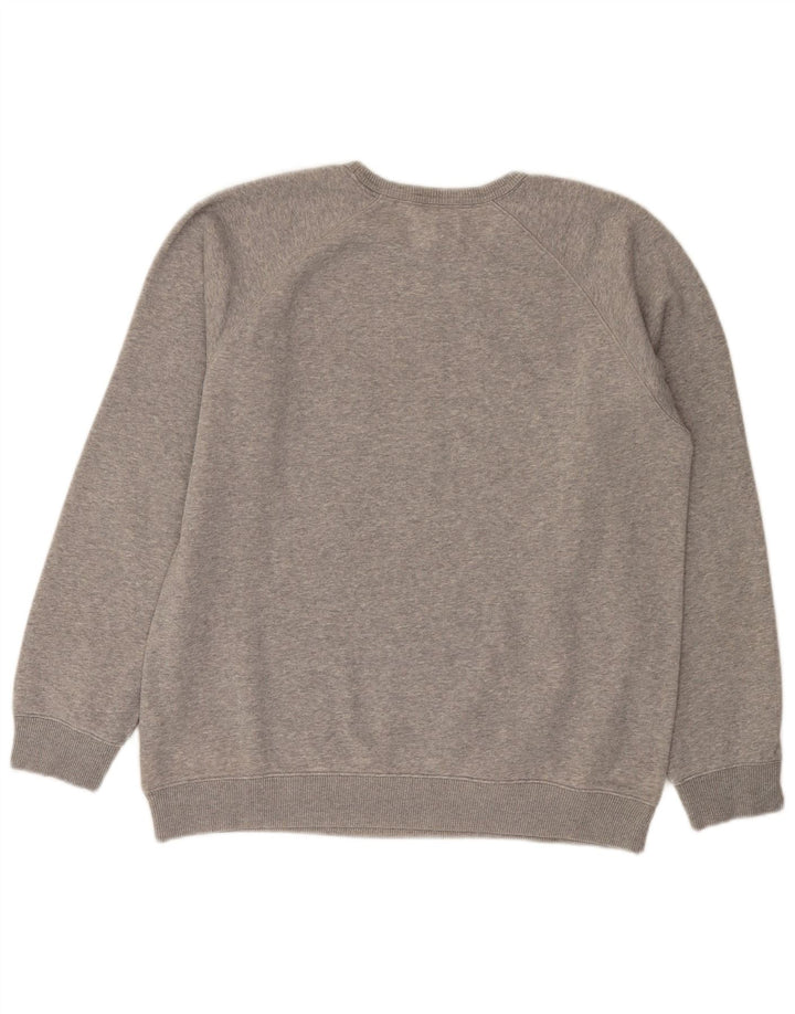 ADIDAS Mens Graphic Moletom Jumper Médio Cinza Algodão Flecked