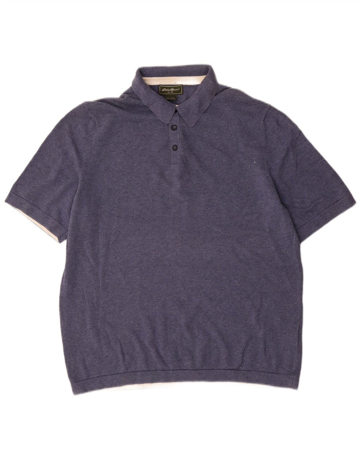 Camisa polo masculina EDDIE BAUER algodão azul médio