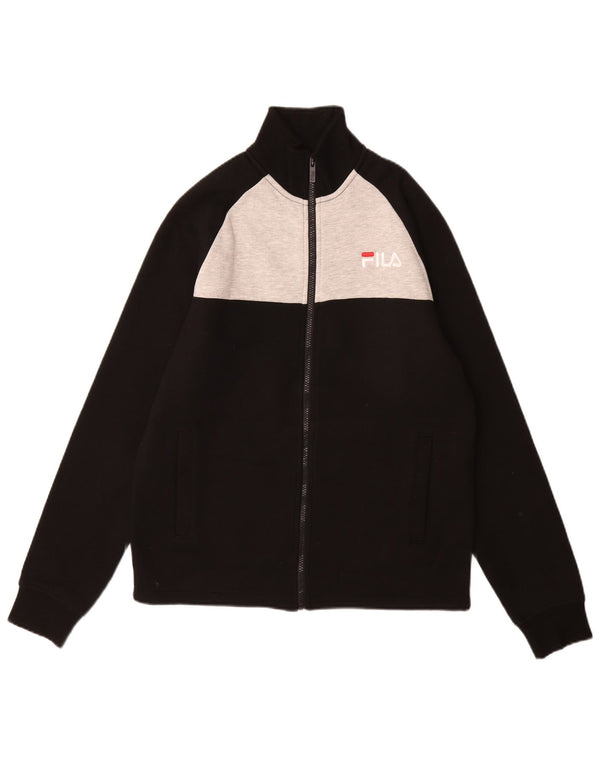 Fila Mens Tracksuit Top Jacket Pequeno Preto Colourblock Poliéster
