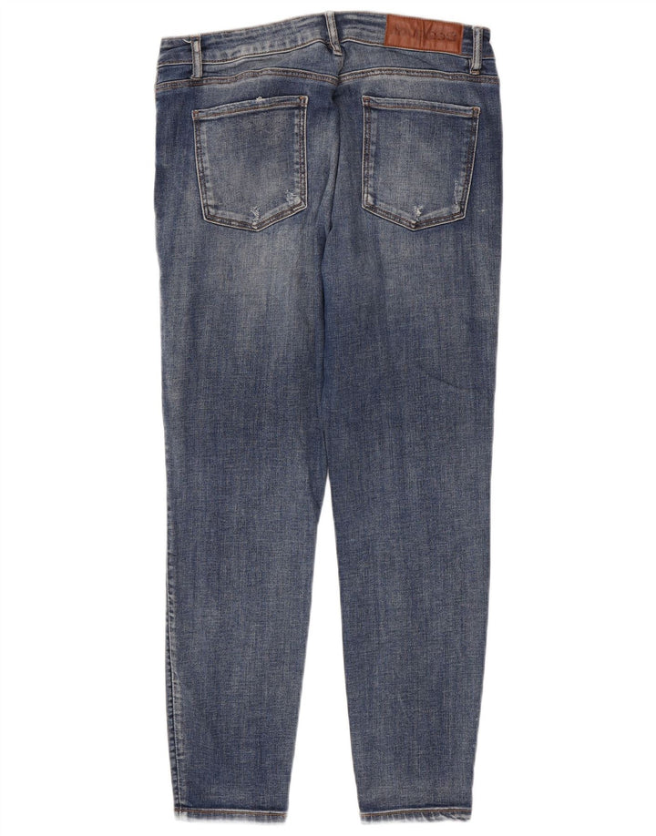 Desigual Jeans feminino slim desgastado W32 L26 algodão azul