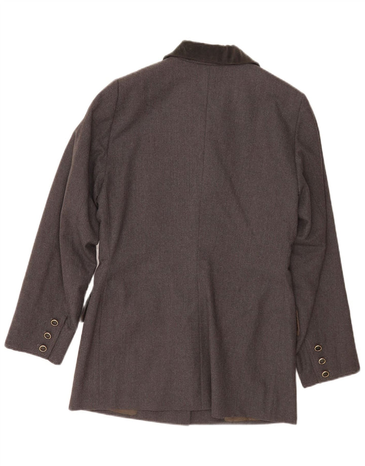 Jaqueta Blazer Feminina Vintage com 5 Botões Reino Unido 16 Grande Cinza