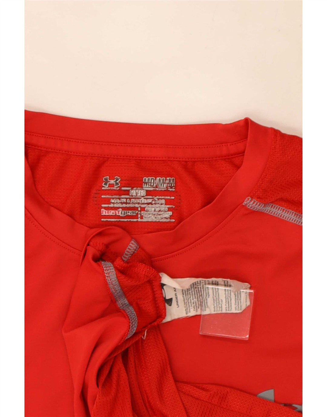 Camiseta masculina Under Armour Heat Gear superior poliéster vermelho médio