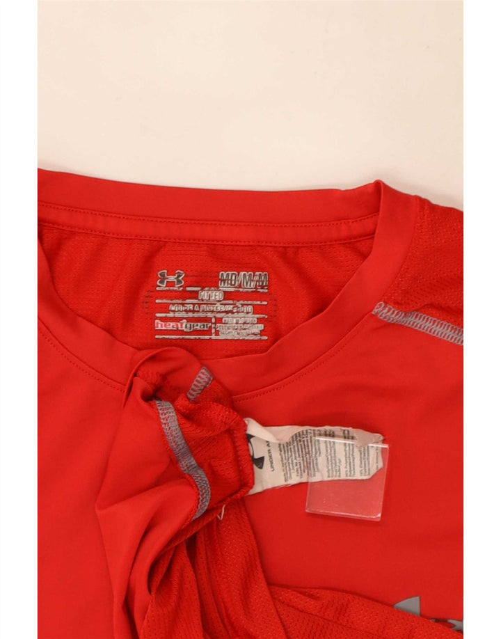 Camiseta masculina Under Armour Heat Gear superior poliéster vermelho médio