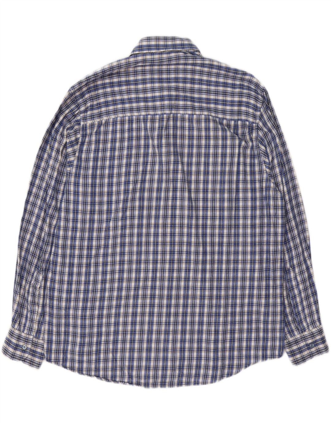 Camisa masculina de flanela VINTAGE grande xadrez azul