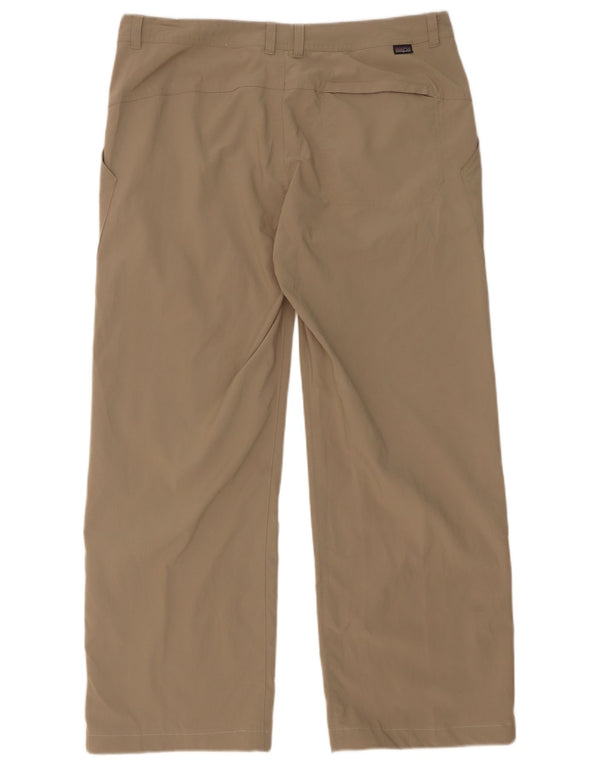 Calça Chino masculina Patagonia com perna larga US 14 XL W36 L29 Nylon bege