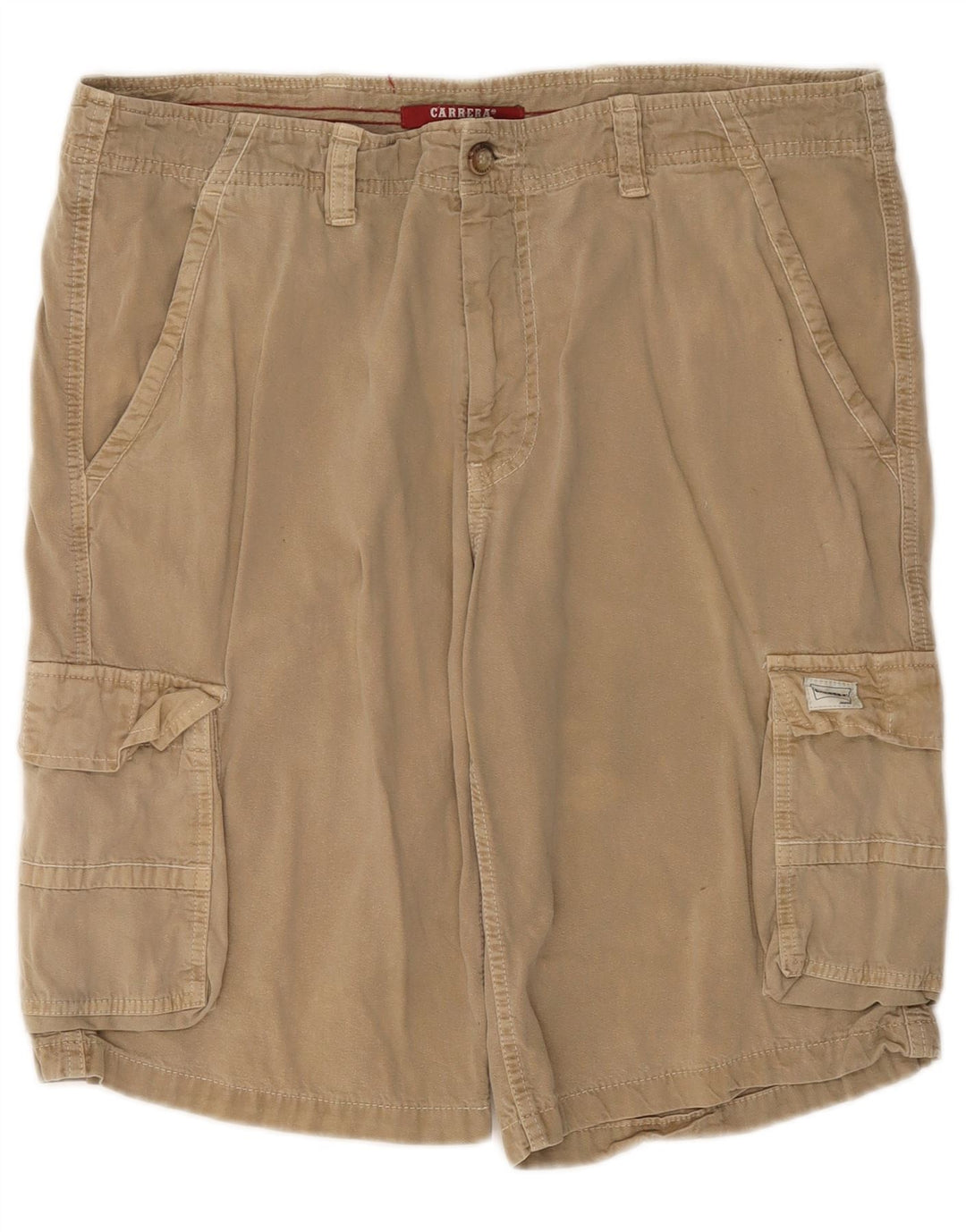 Carrera Mens Cargo Shorts W36 Grande Algodão Bege