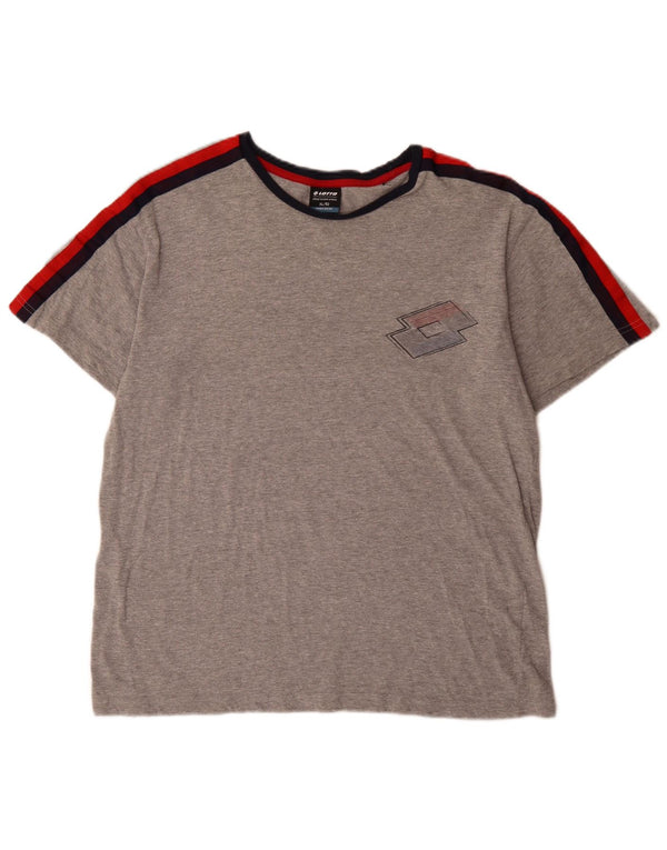 Camiseta masculina Lotto Top XL cinza colorblock algodão