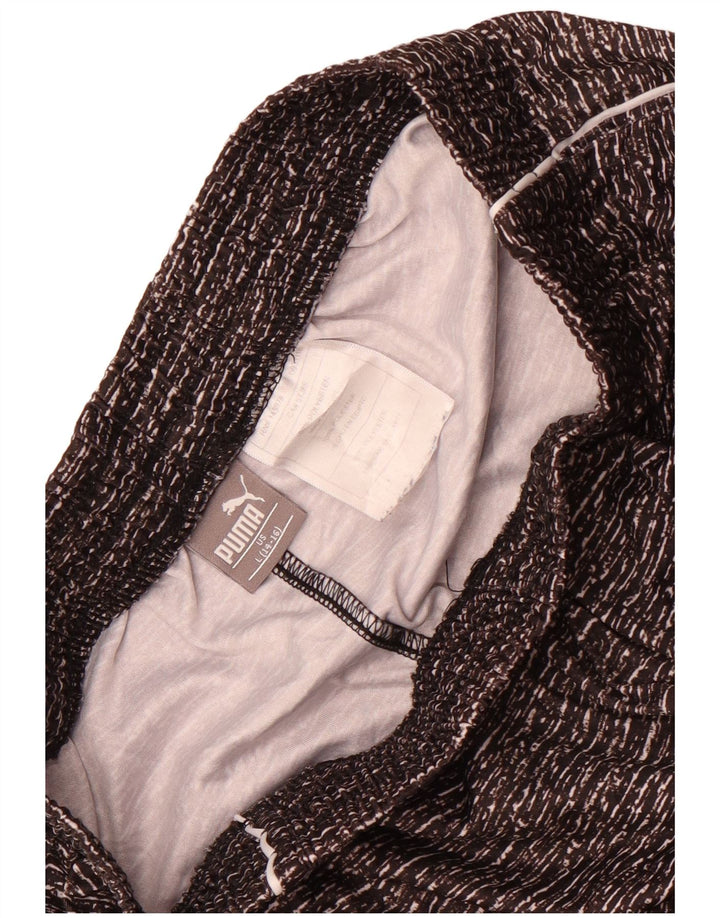 Shorts esportivos Puma Boys 14-15 anos grandes esportivos pretos de poliéster manchado