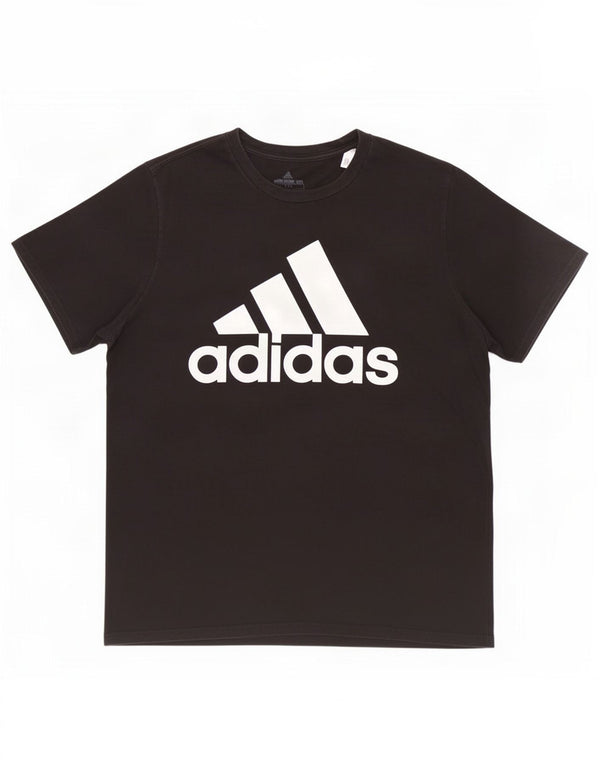 Adidas Mens Graphic T-Shirt Top Grande Algodão Preto