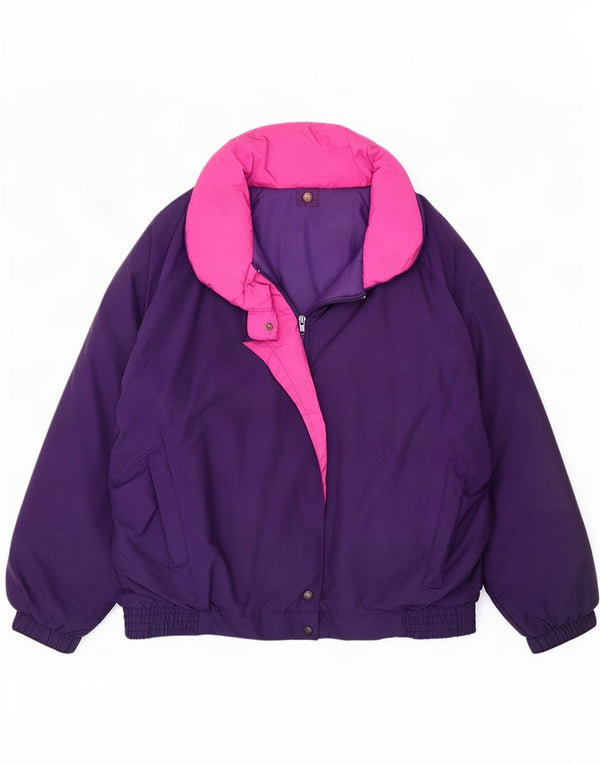 Jaqueta de esqui feminina Skiss Graphic Oversized EU 46 XL roxo colorblock
