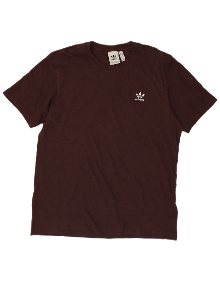 Adidas Mens Camiseta Top Grande Algodão Marrom