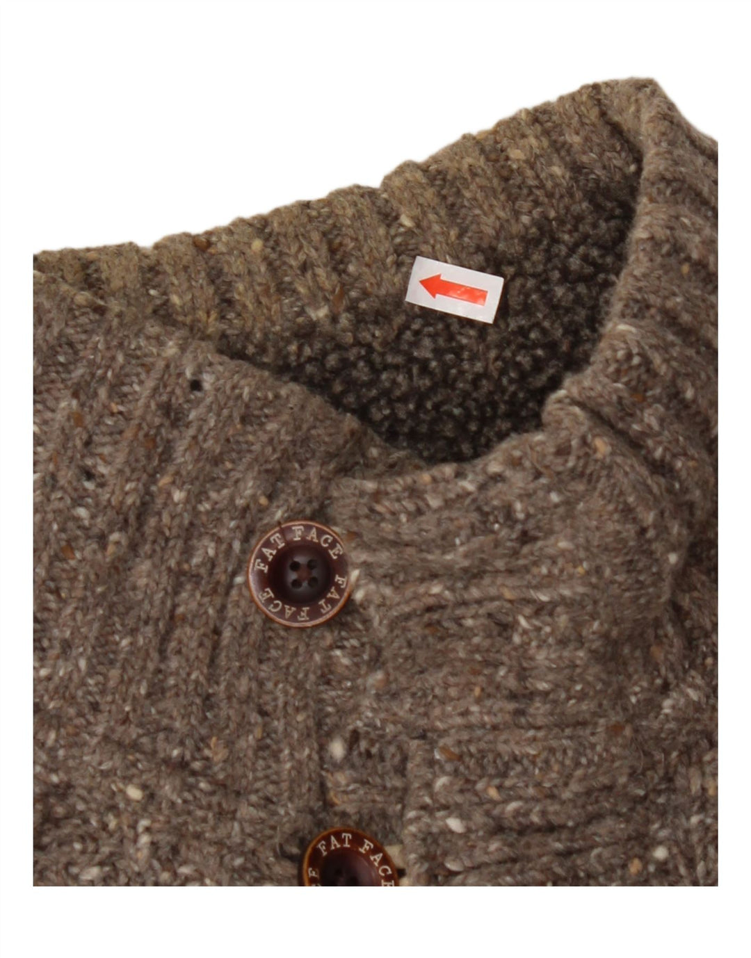 Suéter masculino FAT FACE com gola redonda e lã manchada cinza pequena