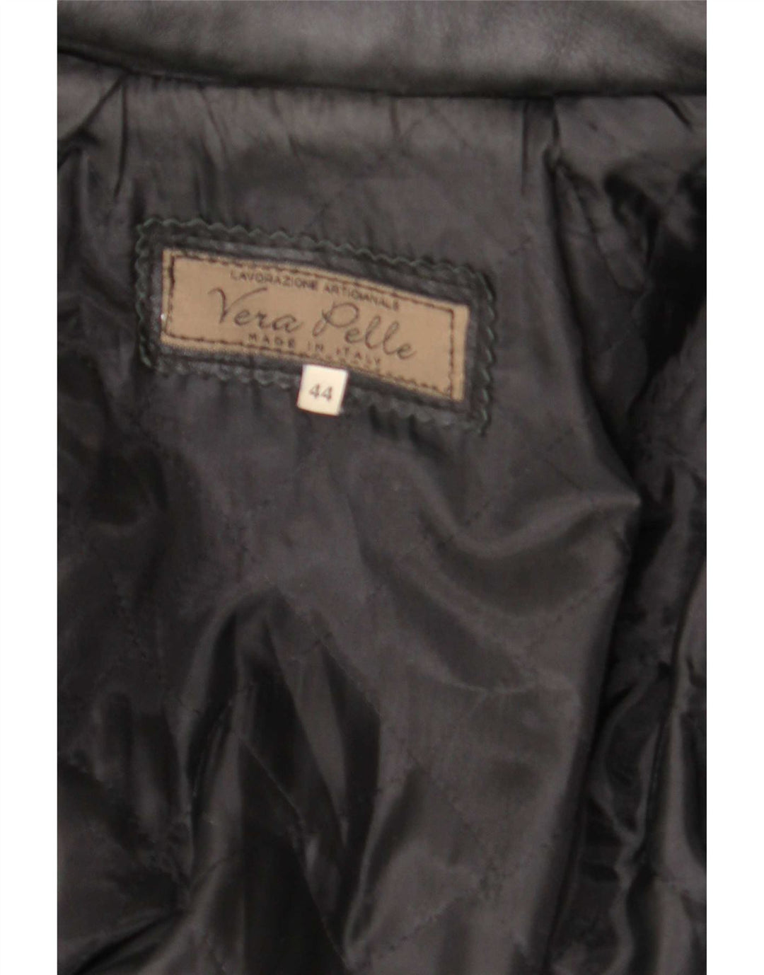 Casaco de couro feminino vintage com capuz IT 44 médio preto