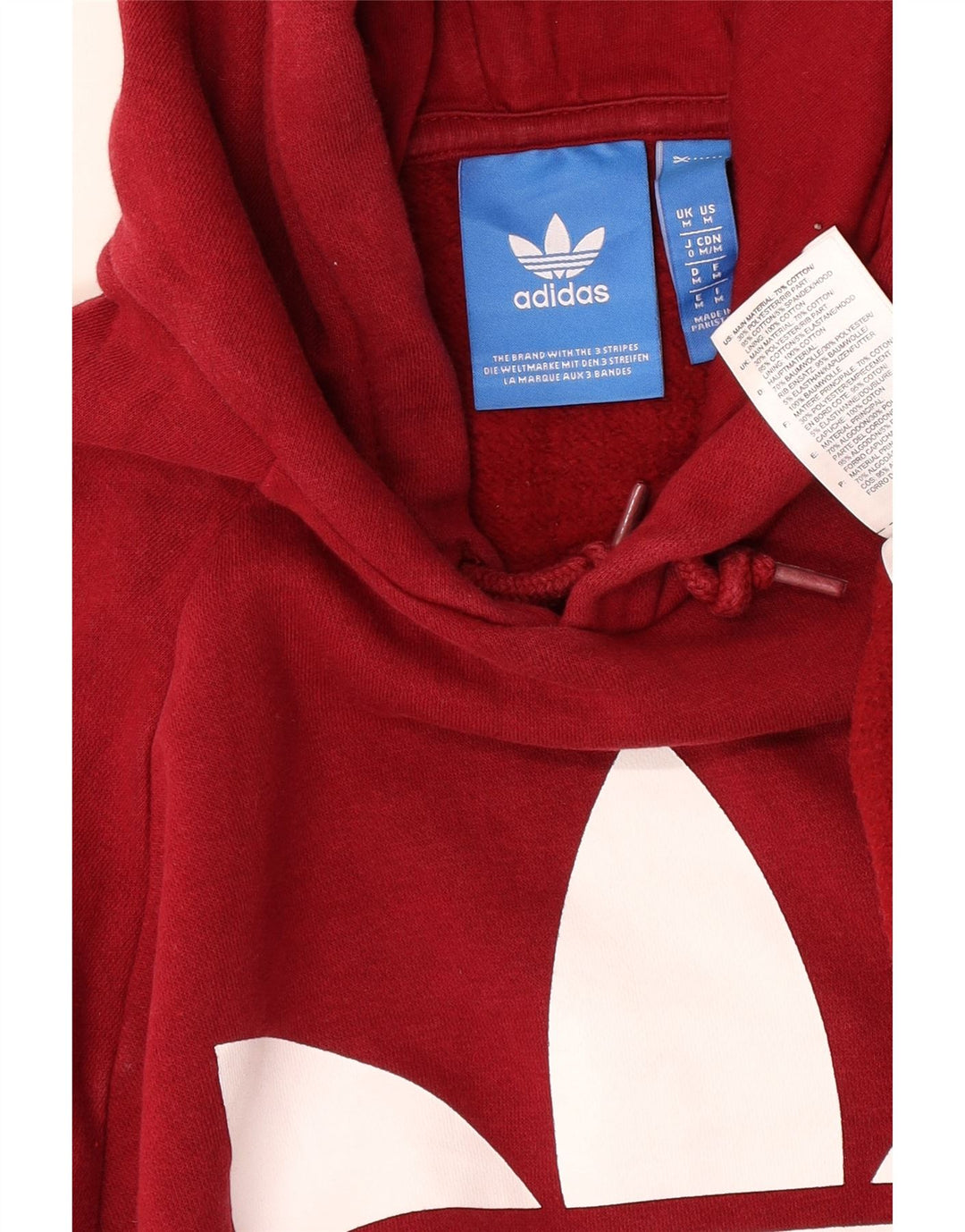 Adidas Mens Graphic Hoodie Jumper Médio Algodão Vermelho