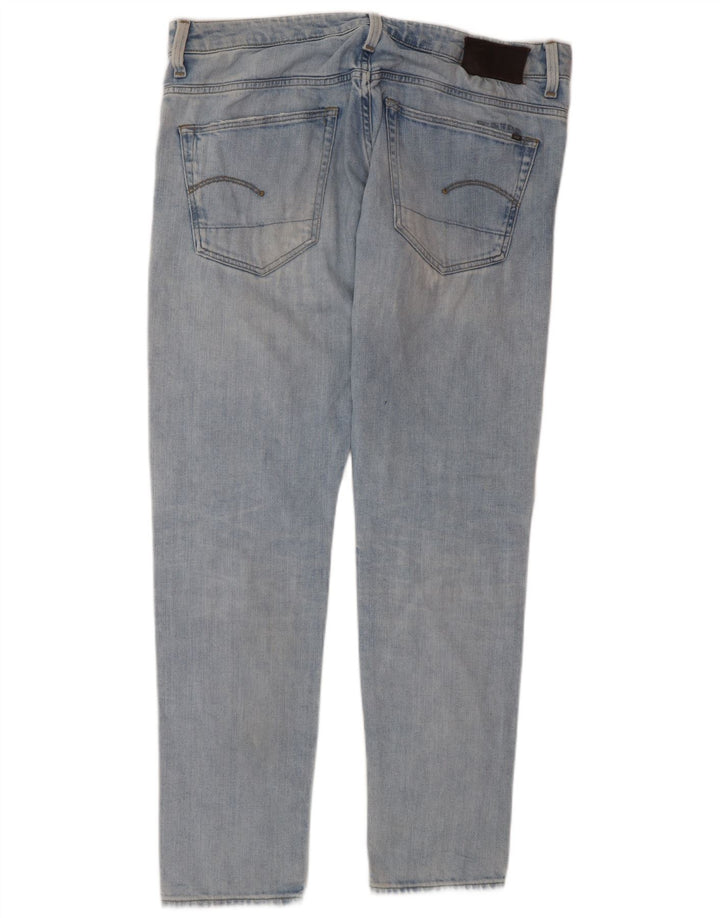 Calça jeans slim masculina G-STAR desgastada W36 L32 algodão azul