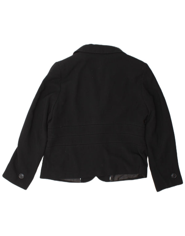 Jaqueta blazer feminina de 2 botões Marks & Spencer Reino Unido 16 grande poliéster preto