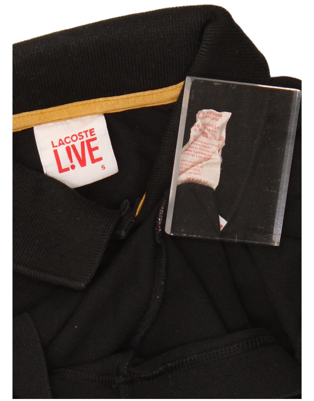 Camisa polo masculina LACOSTE tamanho 5 grande algodão preto