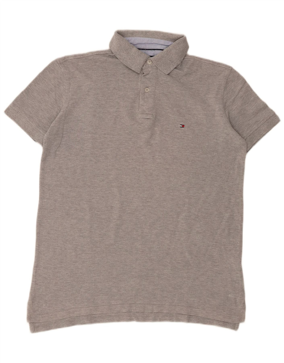 Camisa polo masculina Tommy Hilfiger algodão manchado cinza médio