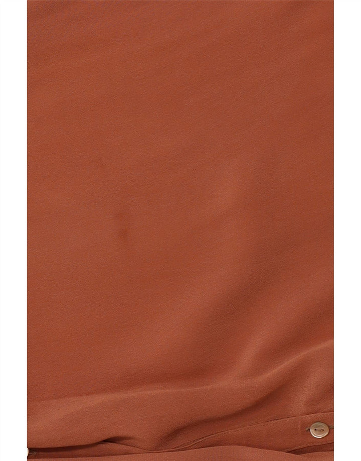 Blusa feminina VINTAGE de manga comprida com ajuste solto IT 46 grande marrom