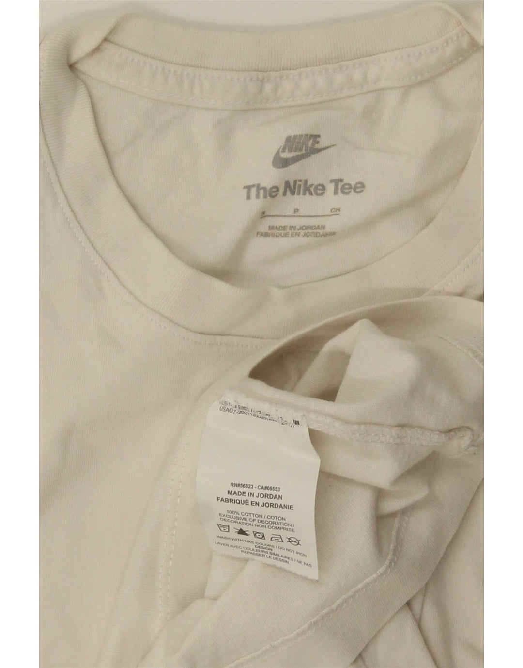 Nike Mens Camiseta Top Pequeno Algodão Branco