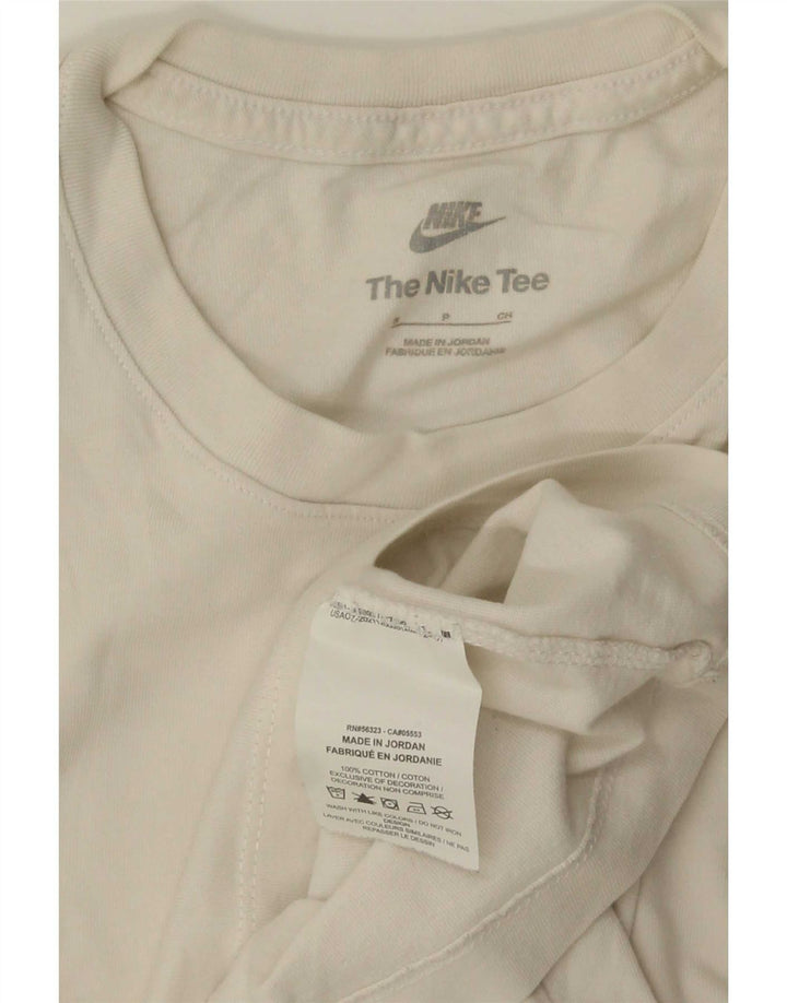 Nike Mens Camiseta Top Pequeno Algodão Branco