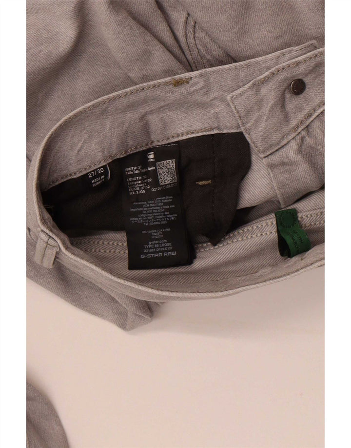 Jeans soltos femininos G-Star W27 L26 algodão cinza