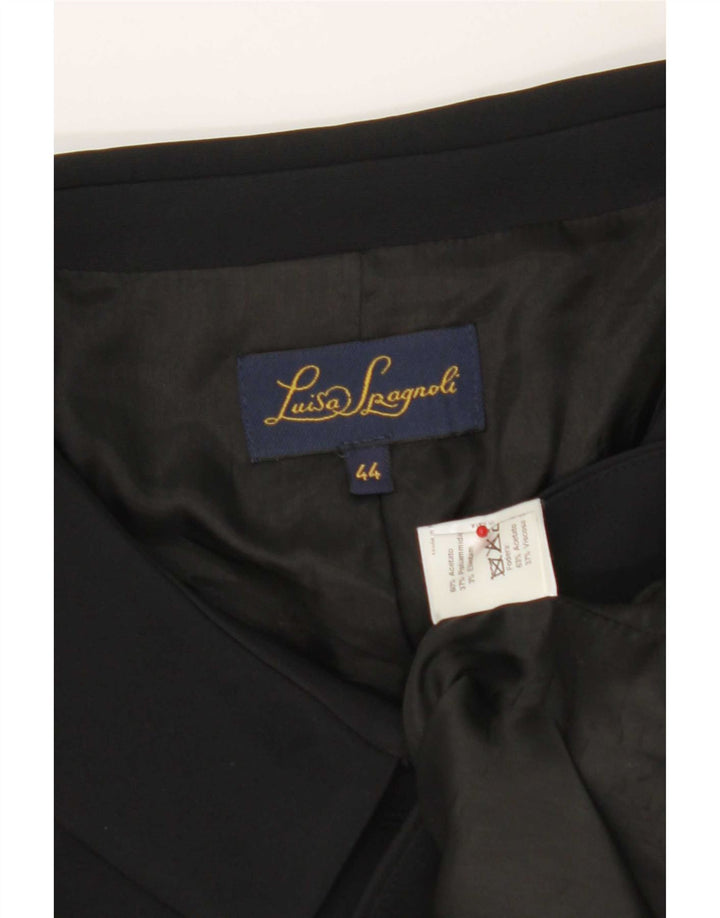 Jaqueta bolero feminina Luisa Spagnoli manga 3/4 IT 44 acetato preto médio