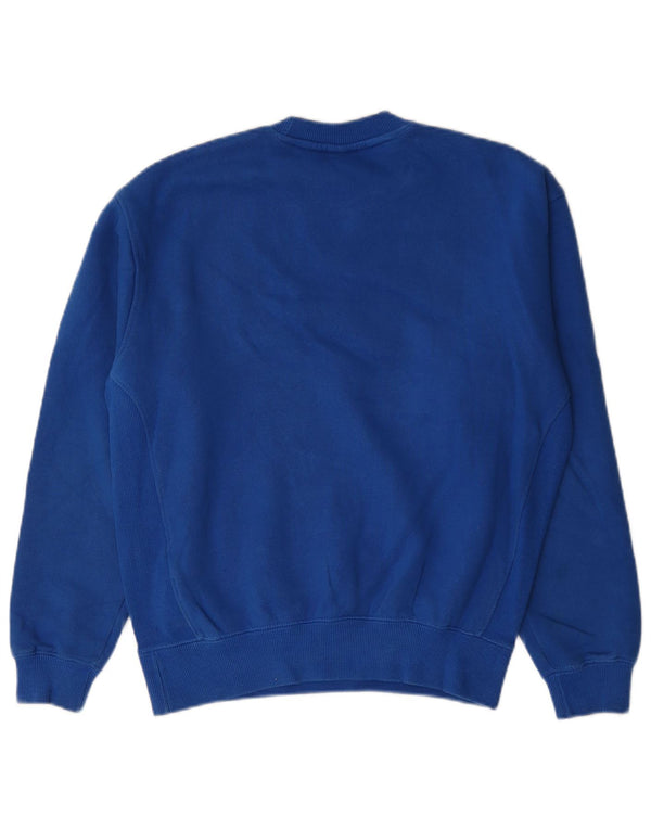 Zara Mens Loose Fit Moletom Jumper Pequeno Azul Algodão