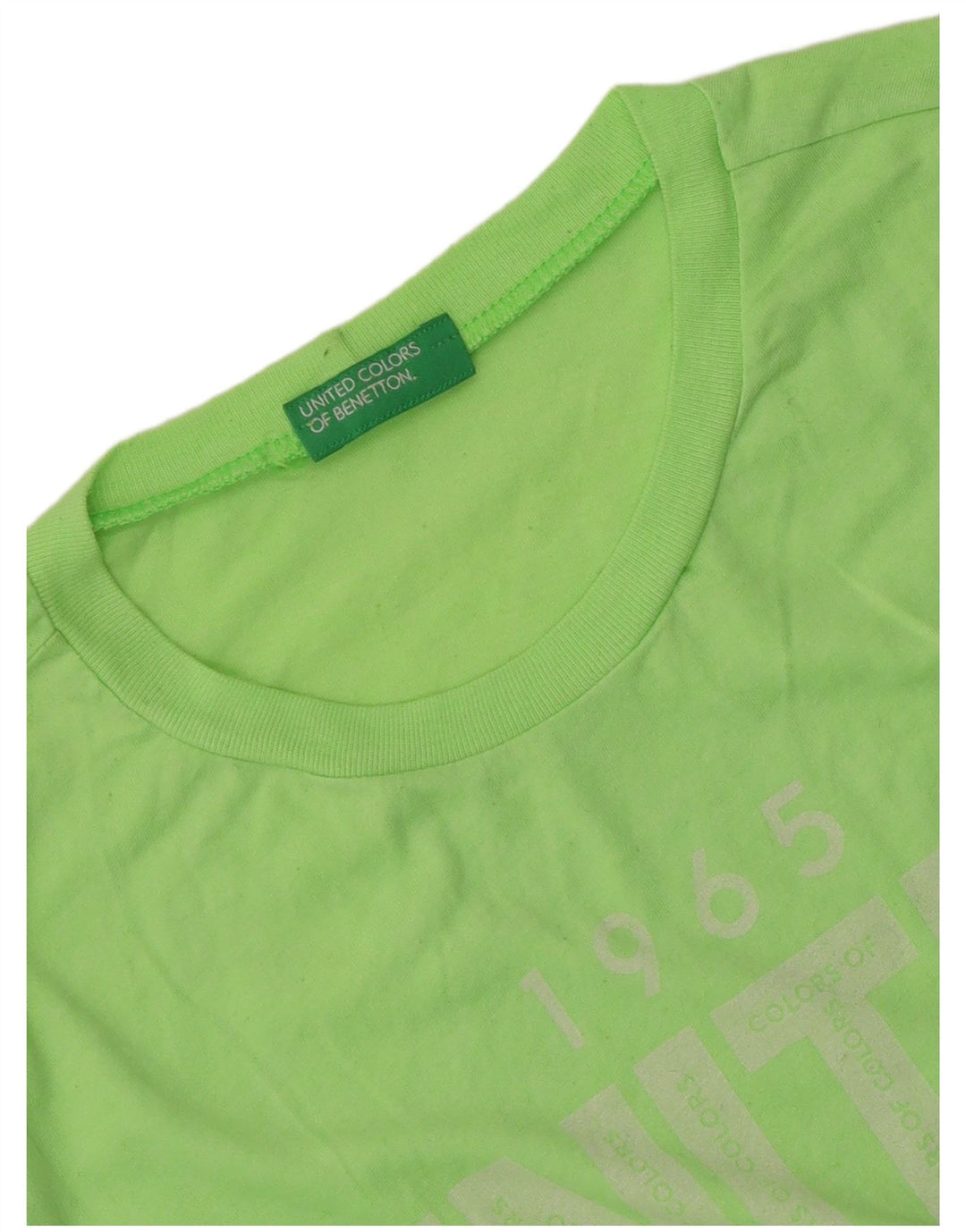Camiseta feminina gráfica Benetton UK 12 verde médio