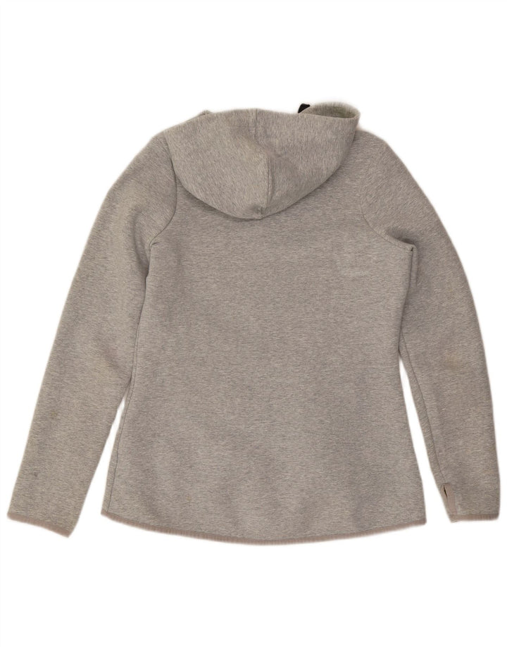 Suéter feminino Marks & Spencer com capuz e zíper Reino Unido 12 algodão cinza médio