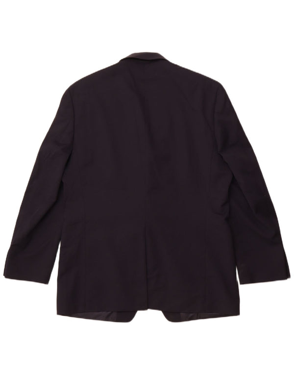 Jaqueta blazer masculina Chaps Longline 2 botões Reino Unido 42 XL lã azul marinho