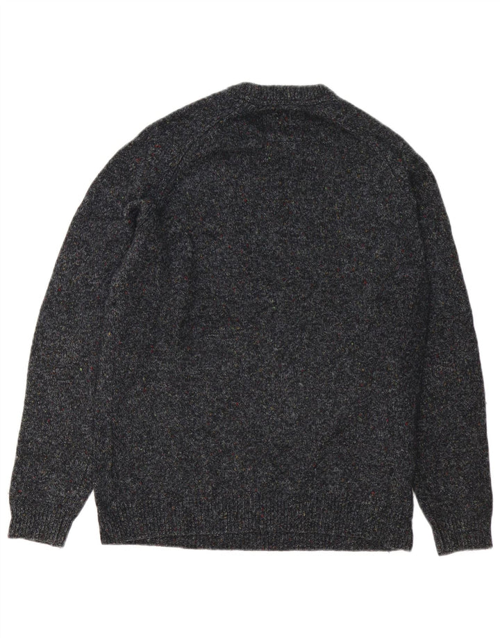 Suéter masculino Superdry com gola redonda e lã manchada cinza grande