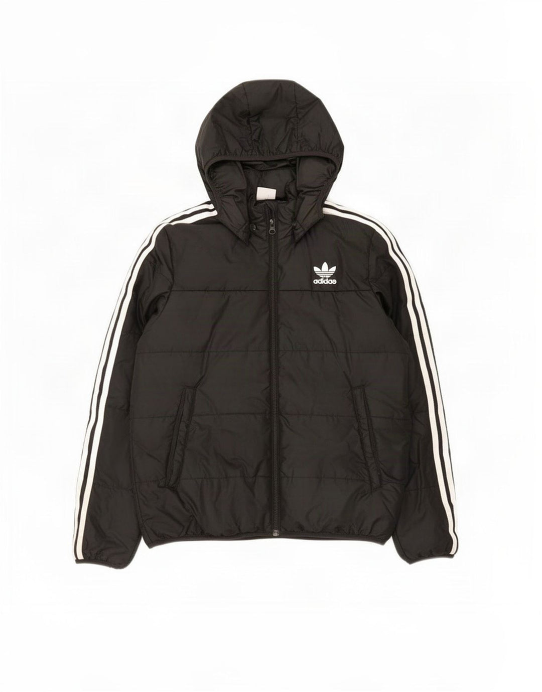 Casaco acolchoado com capuz Adidas Boys 12-13 anos preto poliéster