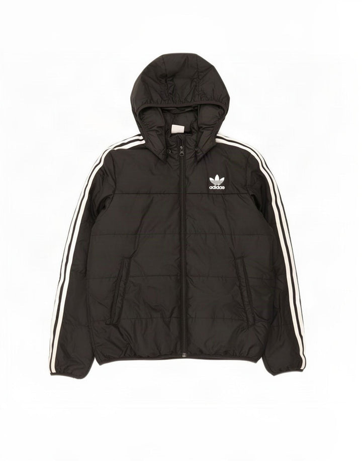 Casaco acolchoado com capuz Adidas Boys 12-13 anos preto poliéster