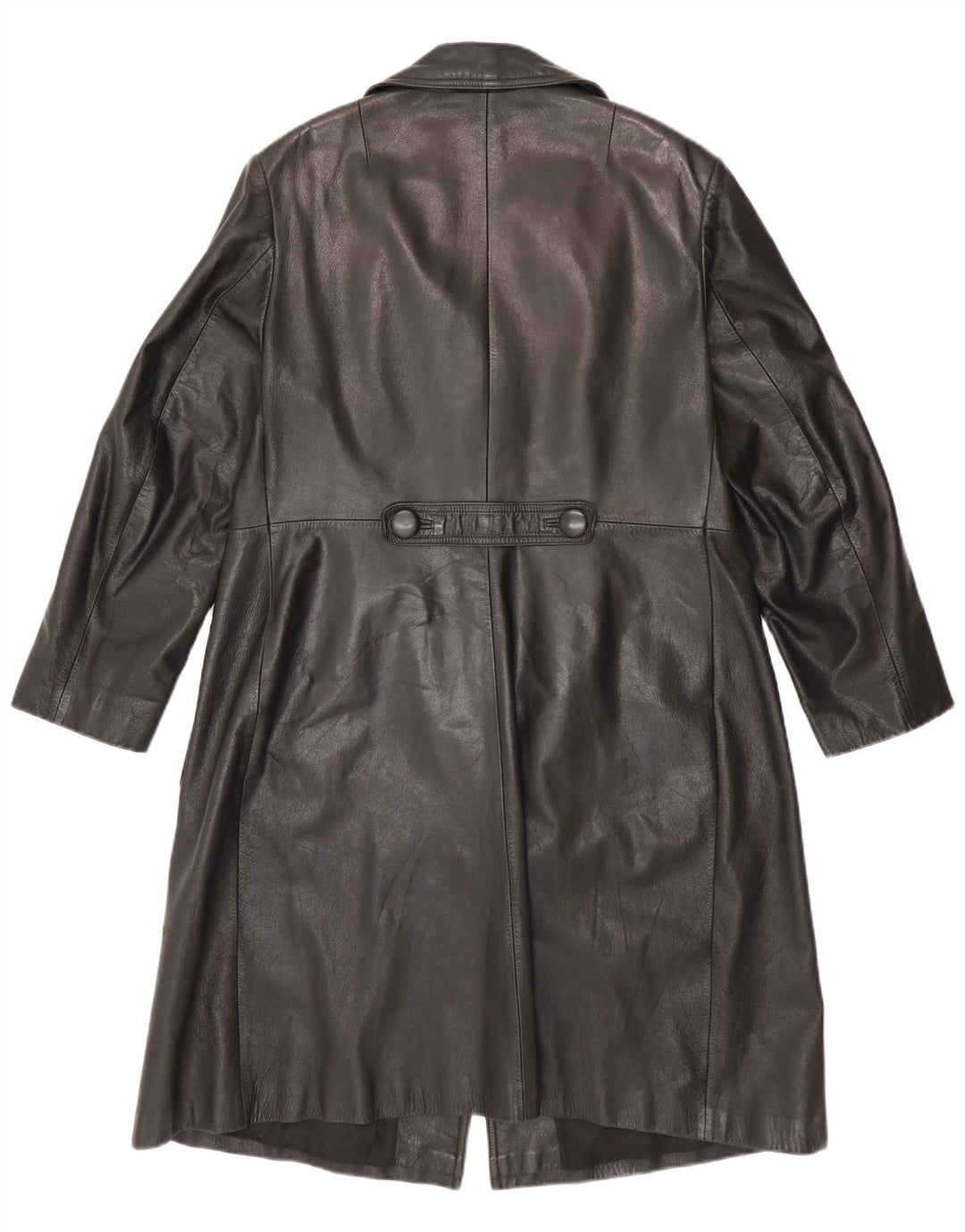 Casaco de couro feminino vintage IT 52 2XL preto