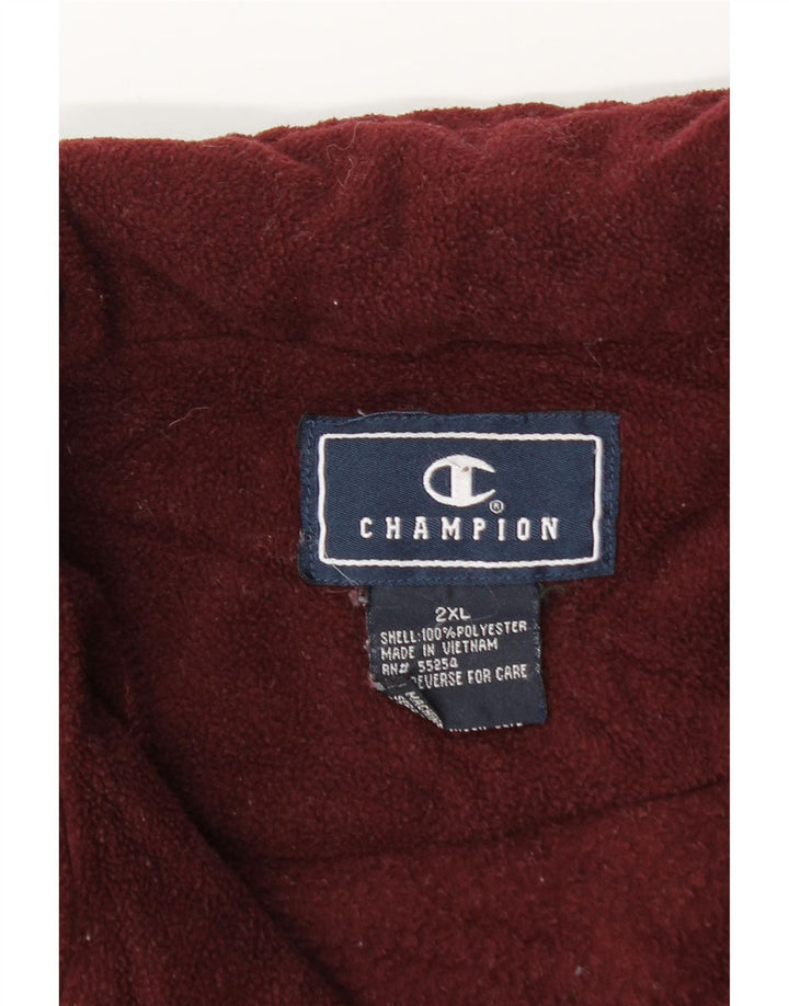 Suéter masculino Champion de lã com zíper e gola 2XL poliéster Borgonha