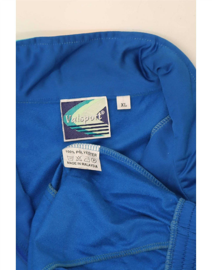 Poliéster azul Colourblock do revestimento superior do fato de treino gráfico dos homens do vintage XL