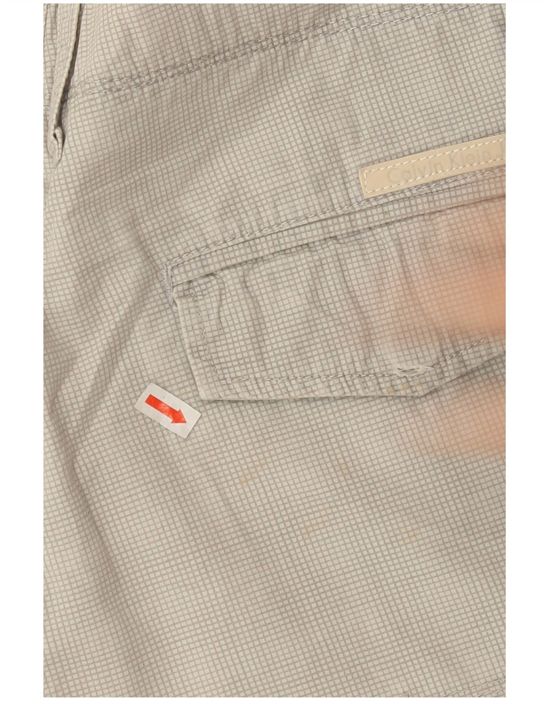 Shorts cargo masculino CALVIN KLEIN W33 algodão xadrez cinza médio