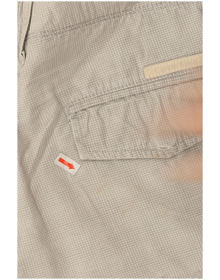 Shorts cargo masculino CALVIN KLEIN W33 algodão xadrez cinza médio