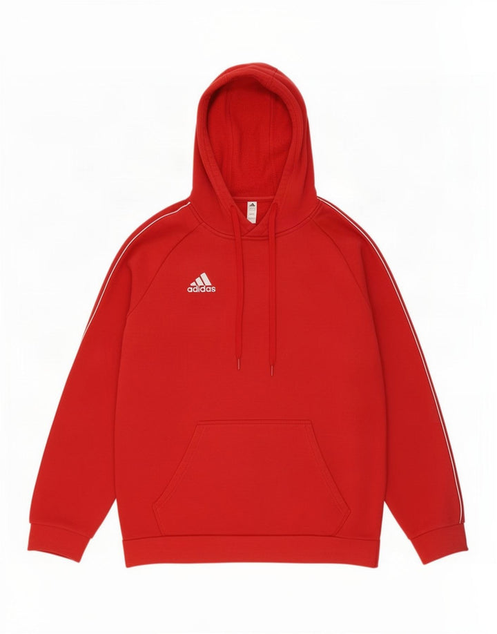 Adidas Mens Hoodie Jumper Médio Algodão Vermelho