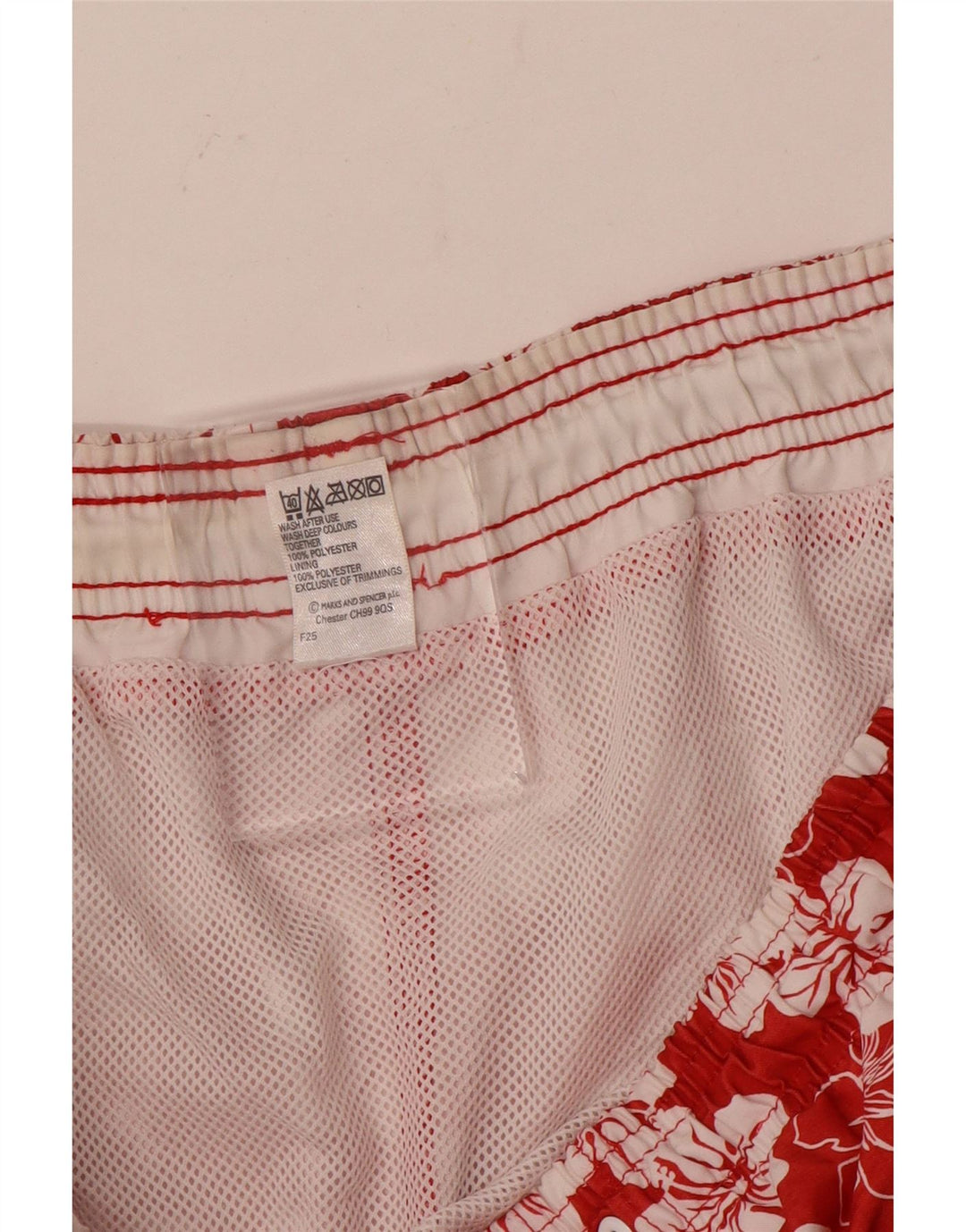 Shorts de natação masculino Marks & Spencer grande poliéster floral vermelho
