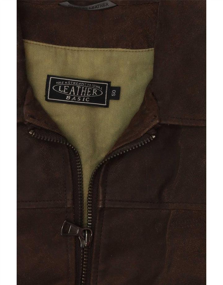 Jaqueta bomber masculina básica de camurça IT 50 grande couro marrom