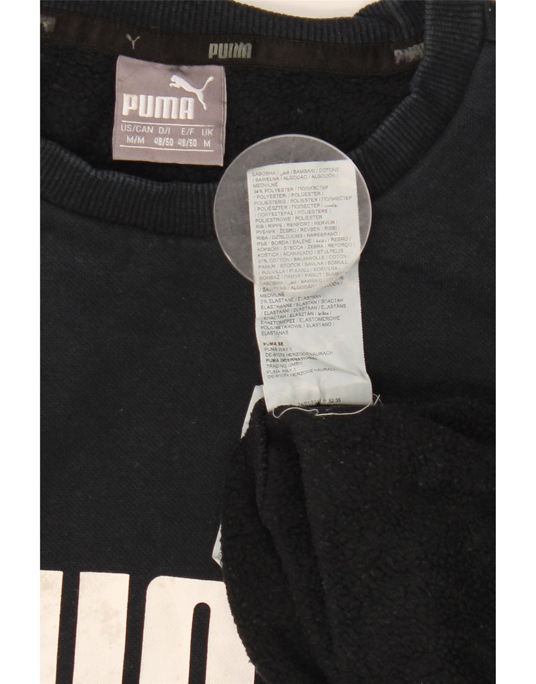 Puma Mens Graphic Moletom Jumper Médio Azul Marinho Algodão