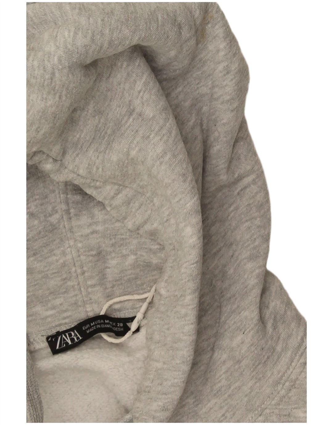 Zara feminino oversized moletom com capuz UK 14 cinza médio manchado