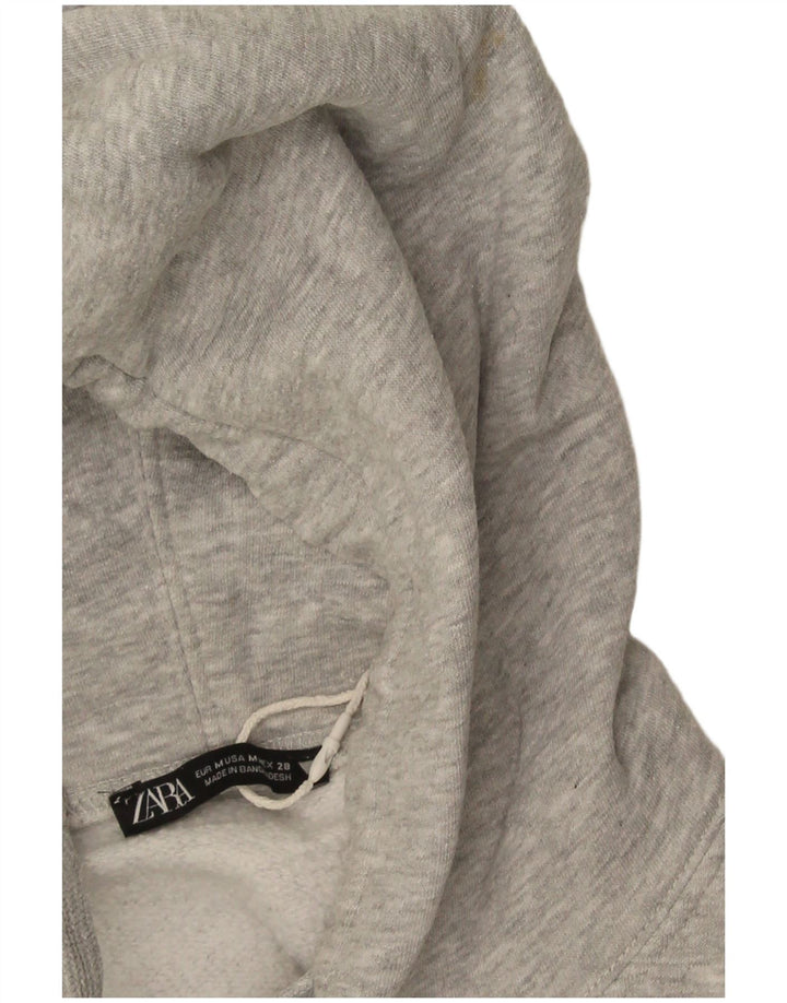 Zara feminino oversized moletom com capuz UK 14 cinza médio manchado