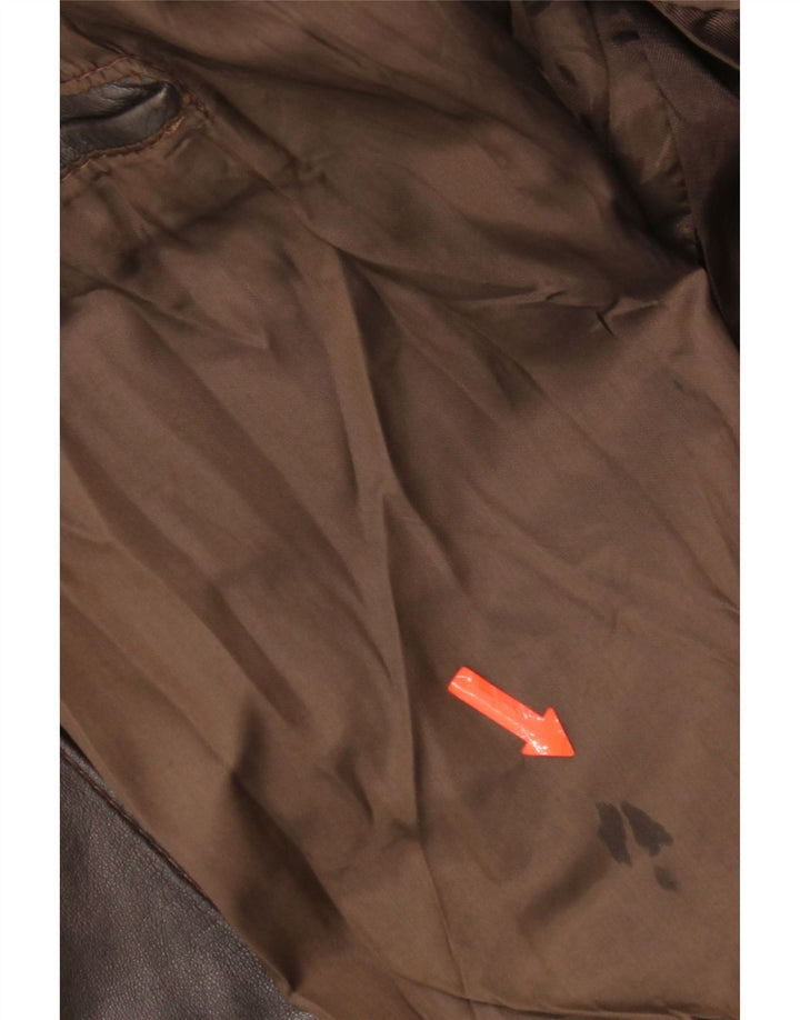 Jaqueta de couro masculina vintage UK 42 XL couro marrom
