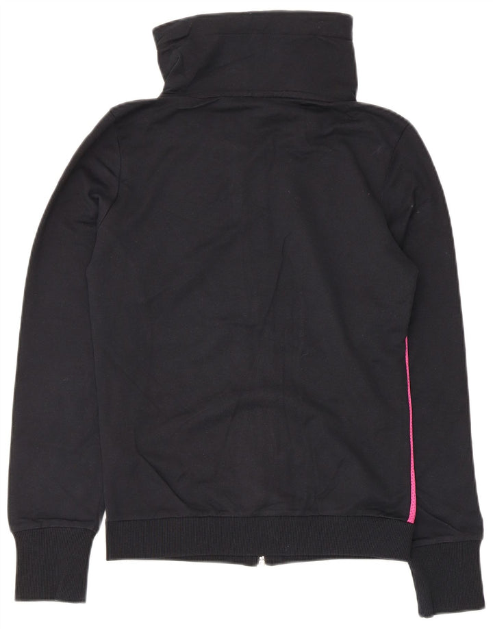 Puma Womens Tracksuit Top Jacket UK 8 pequeno preto colorblock algodão
