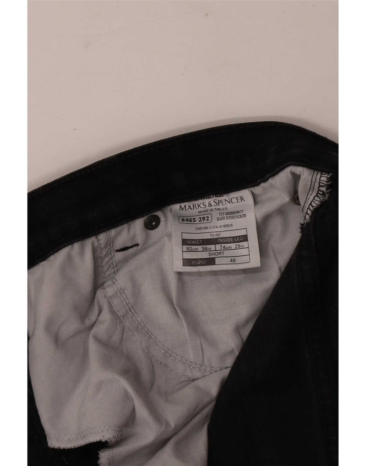 Jeans retos masculinos Marks & Spencer W36 L29 algodão preto